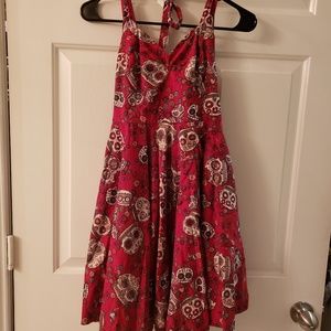 Red sugar skull dress